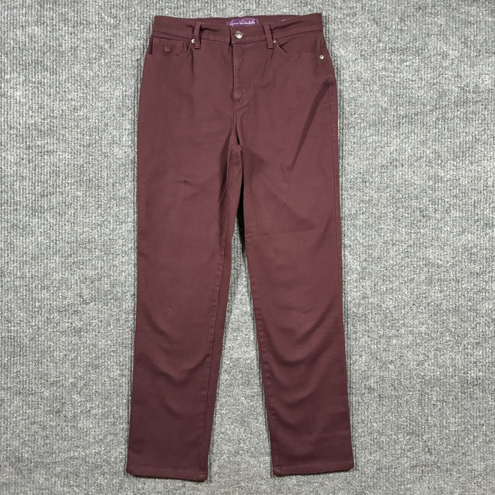 Gloria Vanderbilt Amanda Womens Jeans Size 8 Purple Denim Tapered Leg Mid Rise